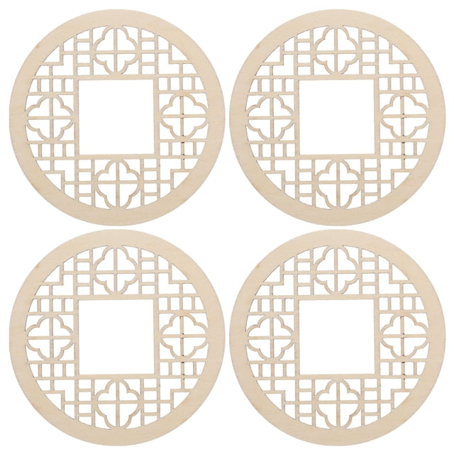 4pcs Mini Wooden Window Miniature Window Part Chinese Window Model Tiny Window Frame Decor Mini House Supplies Miniature Things Miniature Model Kit