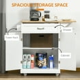 thumbnail image 4 of HOMCOM Foldable Kitchen Island with Storage Drawer, Rolling Utility Cart, 4 of 10