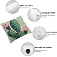 thumbnail image 4 of Linen Green Plants Succulents Cactus Prickly Pear Square Throw Waist Pillow Case Decorative Cushion Cover Pillowcase Sofa, 4 of 6
