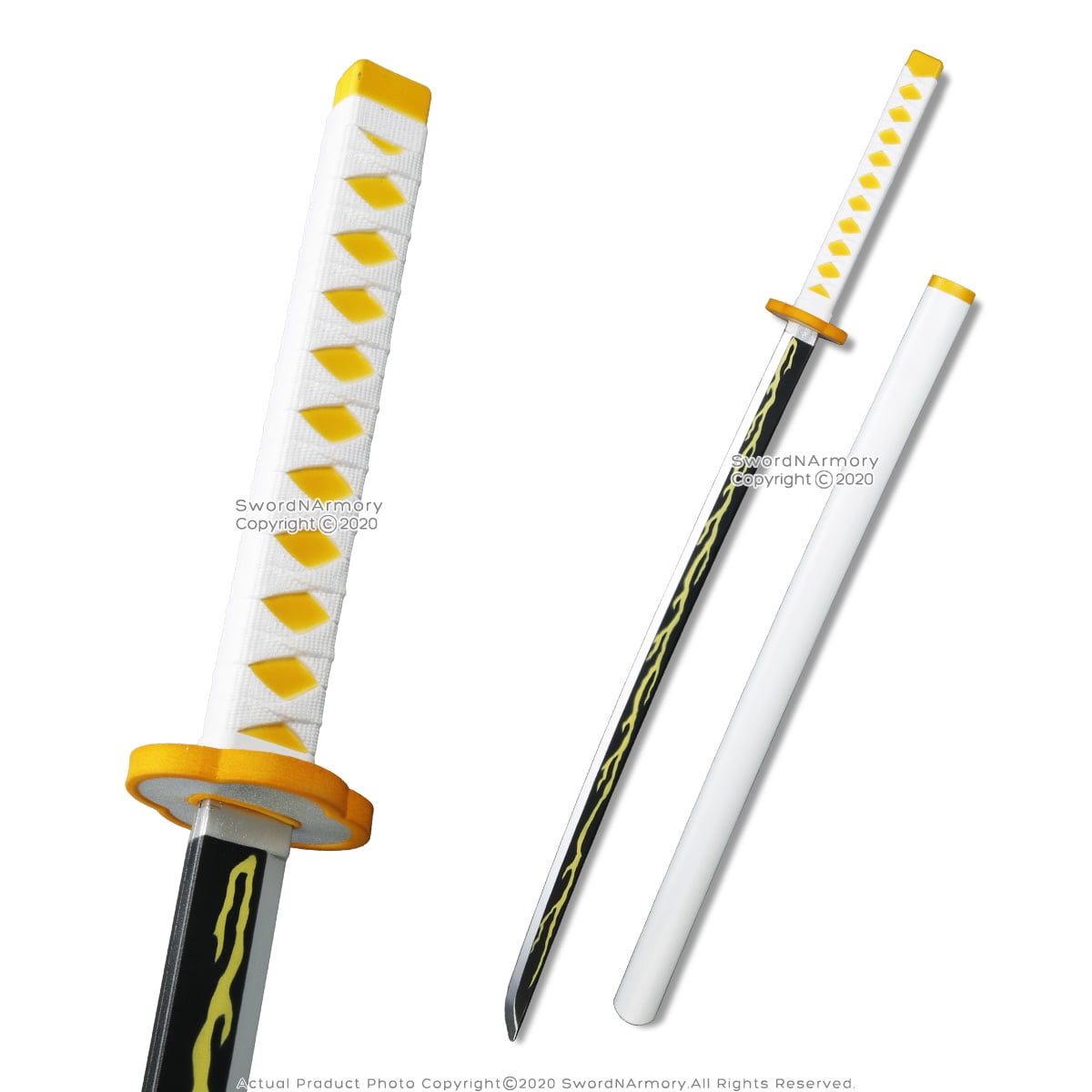 40" Samurai Warrior Foam Katana Sword w/ Sheath Anime Cosplay Prop Black/White 