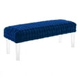 thumbnail image 2 of Modway Prologue Modern Woven Performance Velvet Ottoman in Navy, 2 of 8