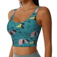 thumbnail image 2 of Xecao Dachshund Dog for Sports Bra with Removable Pads, Crop Tank Top Design, Women's Longline Sports Bra - Non-Wired - X-Large, 2 of 9