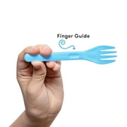 OmieBox OmiePod Kids Utensils Set with Case - 2 Piece Plastic, Reusable Fork and Spoon Silverware with Pod for Kids, Travel, Lunch Boxes-Mint Green by OmieLife