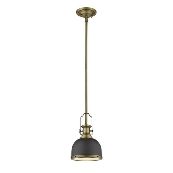 1 Light Mini Pendant in Restoration Style 8.25 inches Wide By 11.75 inches High-Bronze/Heritage Brass Finish Bailey Street Home 372-Bel-3173687