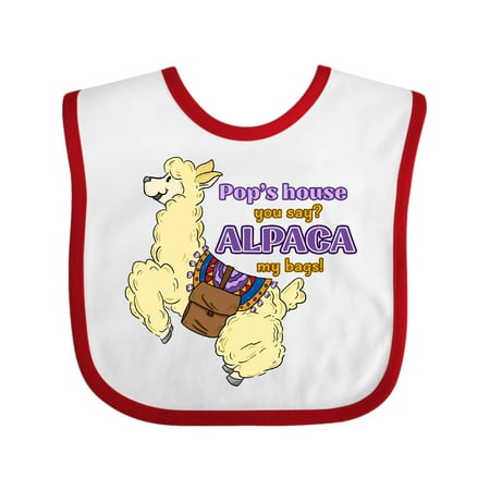

Inktastic Pop s You Say ALPACA My Bags with Cute Jumping Alpaca Gift Baby Boy or Baby Girl Bib