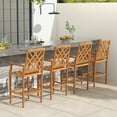 thumbnail image 4 of Costway 1 PCS Patio Teak Wood Bar Stool with Ergonomic Backrest Armrests & Footrest Outdoor, 4 of 8