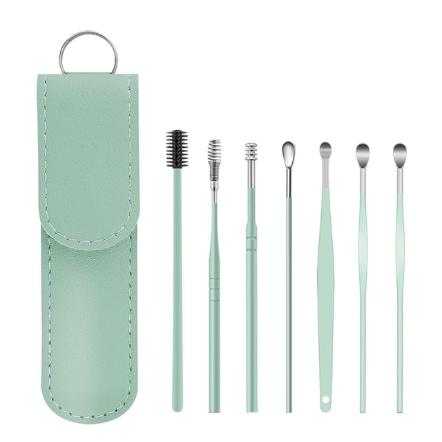 Piercing Aftercare Ear Cleaner Earwax Cleaner Tool Set The Most Ear Cleaning In 2024 Earwax Cleaner Tool Set Ear Cleaner Earwax Removal Tools With PU Leather (7pcs)