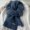 thumbnail image 5 of Ultra-Soft Alpaca Wool Blend Scarf, Cozy Winter Knit Wrap for Women, Korean Style,164*24cm,light gray, 5 of 15
