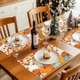 thumbnail image 4 of Orange Fall Thanksgiving Pumpkin Placemats Set of 4, Retro Autumn Maple Leaf Table Mats Washable Heat-Insulation Non-Slip Place Mats for Kitchen Dinner Table Indoor Outdoor Decor,13x19 Inch White, 4 of 9