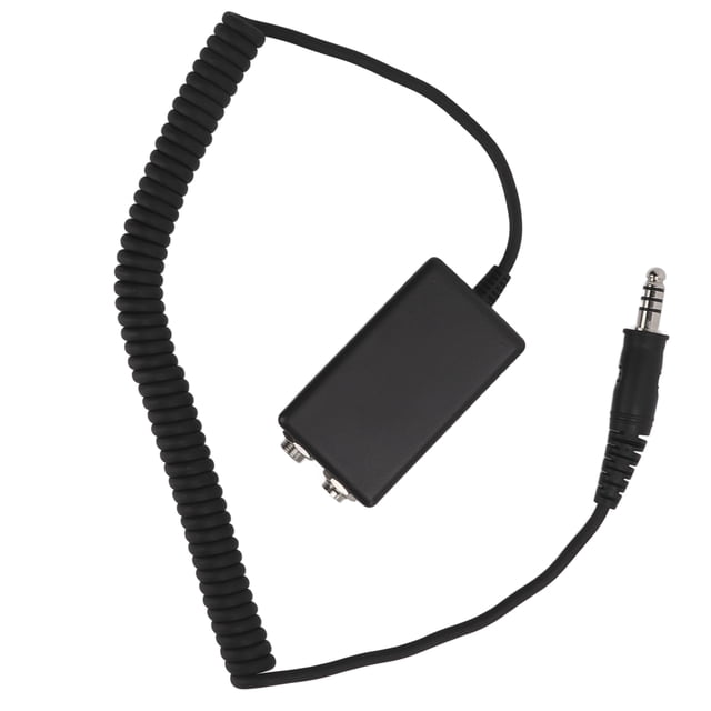 Adaptador de auriculares de aviación ANGGREK Negro para David Clark ASA Avcomm