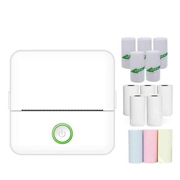 moobody Portable Printer, Mini Inkless Thermal Printer for iOS/Android Phones, BT Wireless Sticky Note Printer, White
