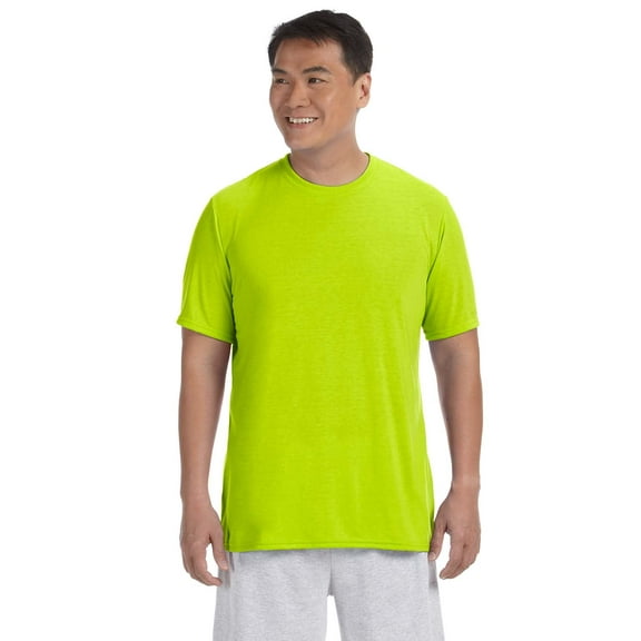 Gildan G420 Adult Performance Adult 5 oz. T-Shirt, Safety Green, M, Pack Of 5, Mens T-Shirts