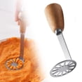 thumbnail image 2 of Mini Potato Masher, 1 Pc Avocado Masher with Wood Non Slip Handle, Stainless Steel Bean and Potato Masher Small Food Masher Lightweight Kitchen Tool, 1.96x5.9 Inch, Large Masher, 2 of 9