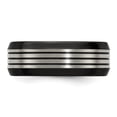 thumbnail image 4 of Edward Mirell Titanium Black Ti Flat Top Beveled Edge 8mm Band, 4 of 8