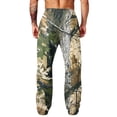 thumbnail image 7 of Camo Wide Leg Jogger Pants for Men Baggy Elastic Drawstring Waist Outdoor Hunting Sweatpants with Side Pockets Brown 2XL, 7 of 7