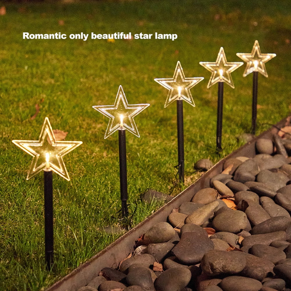Christmas Solar Stake Lights Set of 5, Waterproof Landscape Christmas Lights, Pathway Christmas