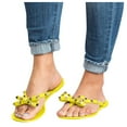 thumbnail image 5 of enyan Shoes for Women Women's Flat Sandals Fashion Slides With Soft Leather Slippers for Summer,Yellow,Size 7, 5 of 6