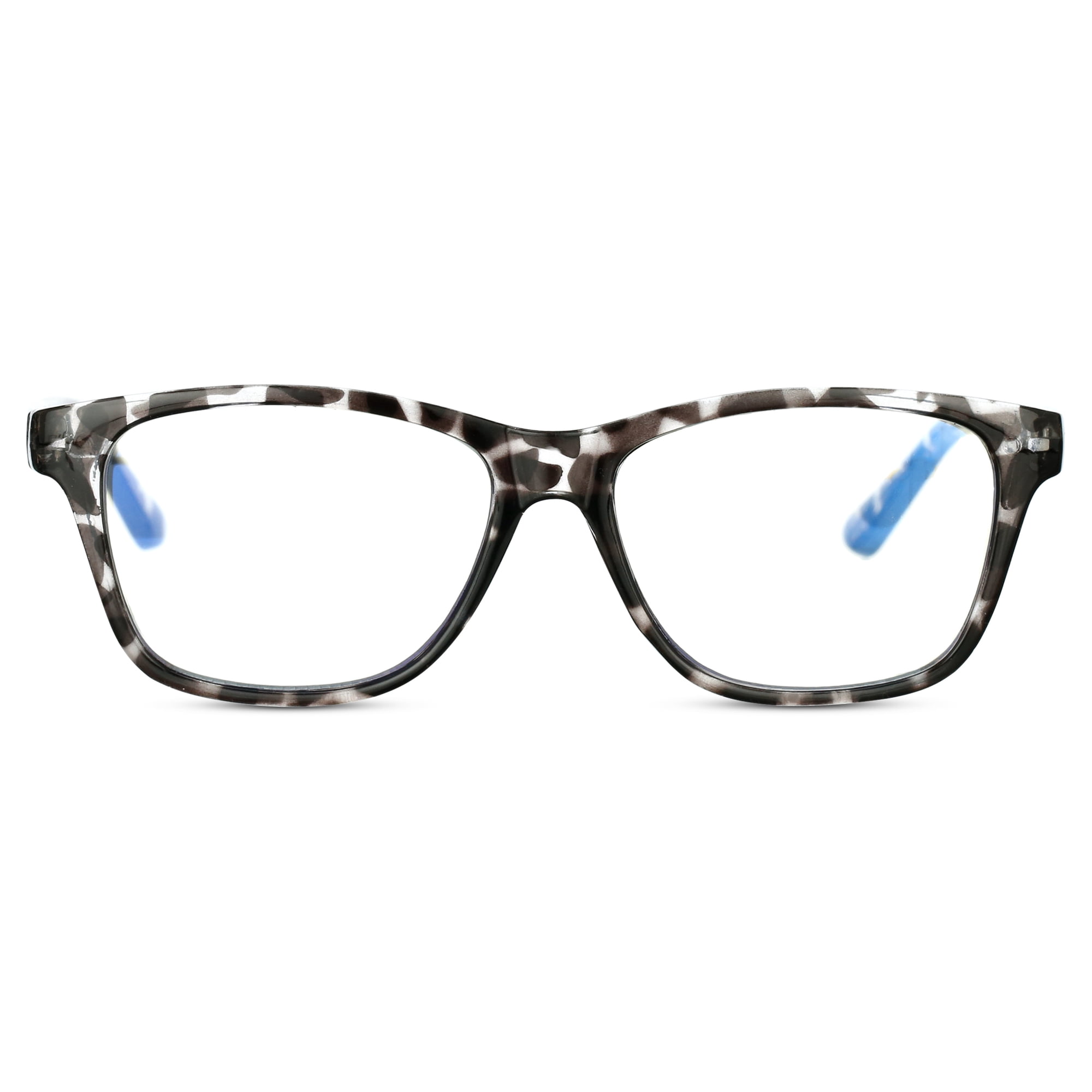M+ Plano Blue Light Lens Injection Womens Frames, Ellie, Grey Tortoise, 53.0 - 15.0 - 132, with Case