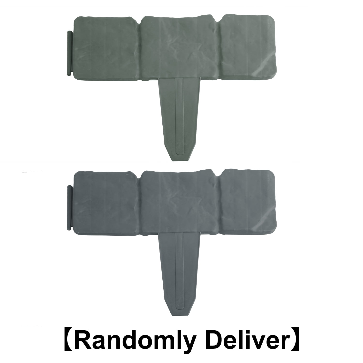 Zorpupoa 20Pcs Plastic Garden Edging, No-Dig 16ft Garden Border with Cobbled Stone Effect, Gray-Green Color Random Delivery