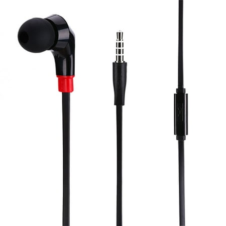 Premium Flat Wired Headset MONO Handsfree Earphone Mic Single Earbud Headphone In-Ear [3.5mm] [Black] XPQ for Ipod Nano 5th Gen 7th Gen Touch 1st Gen 2nd Gen 3rd Gen 4th Gen 5 - Huawei Mate