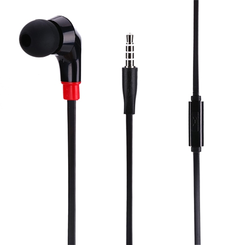 Premium Flat Wired Headset MONO Handsfree Earphone Mic Single Earbud Headphone In-Ear [3.5mm] [Black] AOO for Samsung Galaxy Mega 2 Note 10.1 2, NotePRO 12.2 On5 Prevail LTE S4, S5 Active, Mini - image 1 of 6