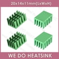 thumbnail image 1 of 20x14x11mm Without or With Thermal Pad Aluminum Network Routers Chip Heat Sinks Radiator Cooler With Thermal Pad Green Without Pad 5pcs, 1 of 6