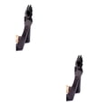 thumbnail image 3 of Guardurnaity 1 par de guantes largos para mujer, ropa de boda de dedo completo, vestido de novia, guante de codo, decoración Formal de Color Negro 2piezas, 3 of 6