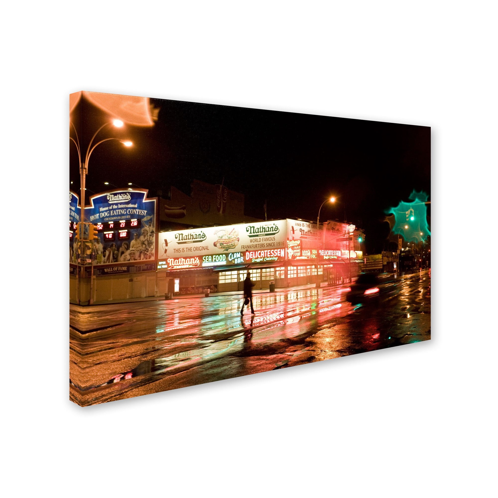 Trademark Fine Art "Nathan's Women Crossing Street Neon" Canvas Art by Yale Gurney