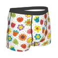 thumbnail image 2 of KLL Cartoon Flowers Men's Cotton Boxer Briefs Underwear-Small, 2 of 8