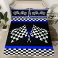 thumbnail image 2 of Erosebridal Race Car Flag King Sheet Sets, Black White Bedding King Size, Racing Game Sport Decor 4pcs, 2 of 7