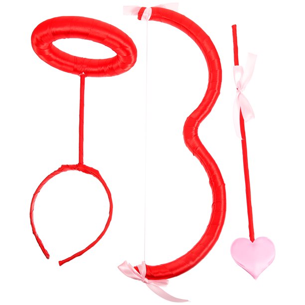 KAKOWELY 1 juego de accesorios para cosplay de ángel, diadema con halo de ángel, arco y flecha, accesorio para disfraz de ángel