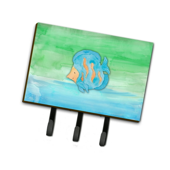 Blue Fish Watercolor Leash or Key Holder