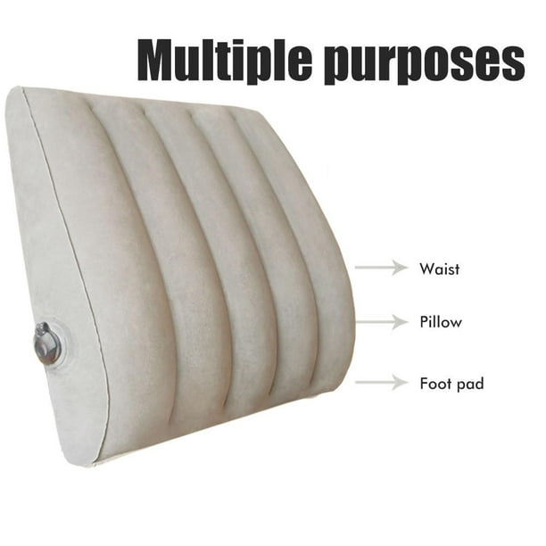 Almohada de apoyo lumbar inflable Almohada de espalda portátil Cojín lumbar Almohada de respaldo de silla ajustable para la espalda baja