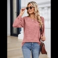 thumbnail image 4 of Sudadera para Mujer, Cuello Redondo, Plisada, Larga, Túnica, Ropa de Invierno 2025 Rosa L, 4 of 9