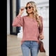 thumbnail image 4 of Sudadera para Mujer, Cuello Redondo, Plisada, Larga, Túnica, Ropa de Invierno 2025 Rosa L, 4 of 9