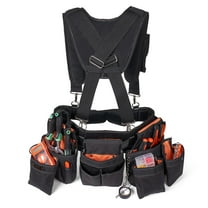 Tool Belt With Suspenders - Tool Belts for Men, 22 Pockets Tool Belt, Heavy Duty Tool Organizer for Framers Carpenter Electrician Construction Woodworker Orange