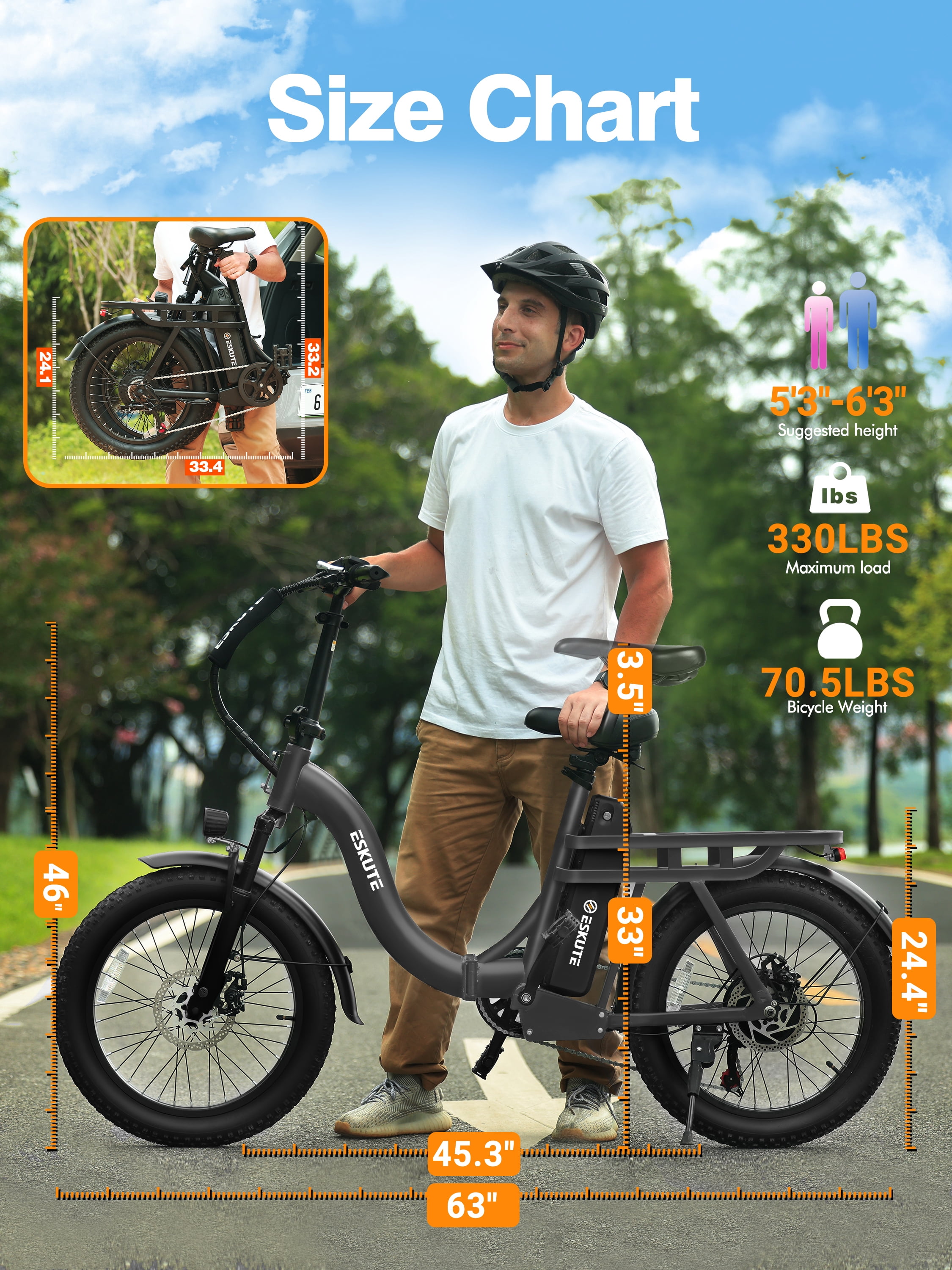 Adult Electric Bike – 1200W Peak Motor, 28 MPH, Foldable 20×3" Fat Tire, 48V 10.4Ah Battery Up to 55 Miles, 7-Speed Step-Through Cargo E-Bike with NFC Unlock, Gray with Front Basket