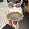 thumbnail image 2 of Wxirdiow Baby Girl Bonnet Baby Girls Boys Bonnet Cap Newborn Infant Soft Cotton Sun Hat Toddlers Breathable Christening Sun Protection Hat Purple Size,2-15 Months, 2 of 6