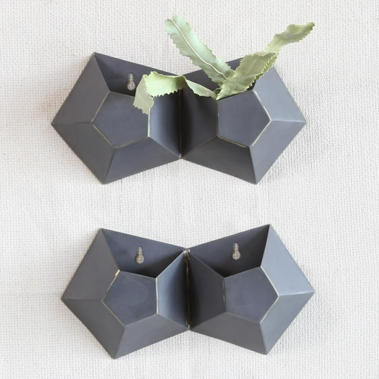 Double Pentagonal Iron Wall Vase Double Pentagonal Iron Wall Vase