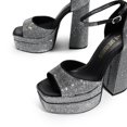 thumbnail image 3 of Sandalias de Tacón para Mujer DREAM PAIRS Negras con Plataforma y Pedrería 7.5, 3 of 5