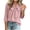 Pink, variant on Women's Tie Neck Blouse 3/4 Sleeve Bow Front Cotton Loose Shirt for Fall M