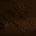 thumbnail image 5 of 4 Piece Corner Ruffle Sheet Set, 6" Inch Corner Ruffle On Flat Sheet And Pillowcases, 15 Inch Deep Pocket, 100% Egyptian Cotton, 800 TC, Twin Size, Solid Chocolate, 5 of 6