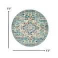 thumbnail image 2 of 5â€™ Round Light Blue and Ivory Distressed Area Rug, 2 of 7