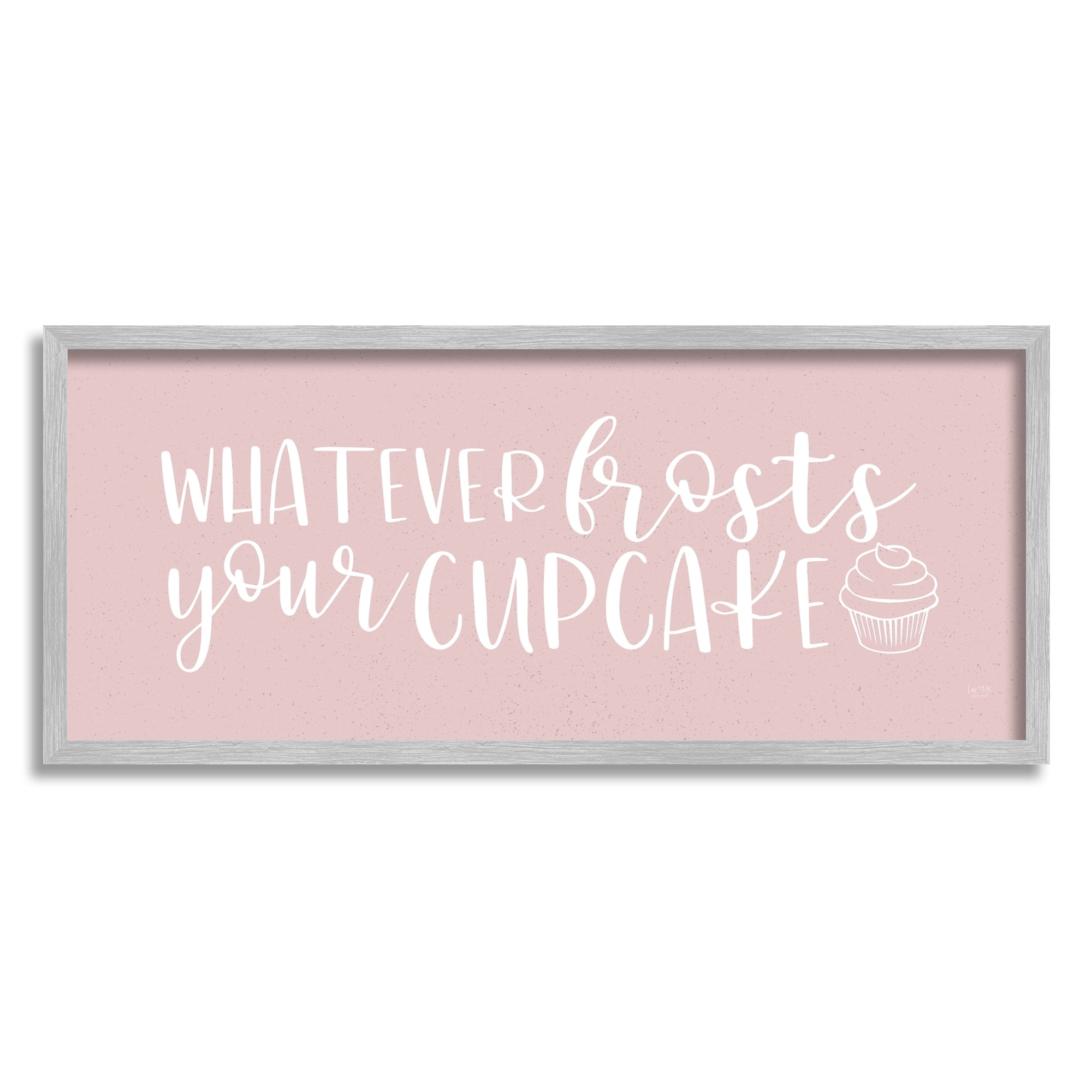 Stupell Industries Whatever Frosts Your Cupcake Silly Dessert Calligraphy Graphic Art Gray Framed Art Print Wall Art, Design by Lux + Me Designs