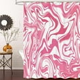 thumbnail image 6 of Aesthetic 70S Abstract Wavy Swirl Shower Curtain,Cute Pink Marble Bath Curtain, Modern Ombre Retro Boho Minimal Bathroom Accessories Groovy Teen Girls Bathroom Curtain Liner Set Hooks, 6 of 6