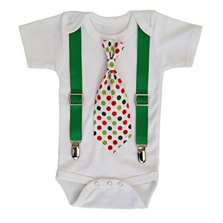 

Noah s Boytique Baby Boys Dot Tie Christmas Outfit 6-12 Months Green