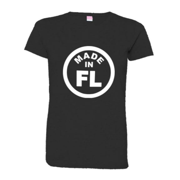 PleaseMeTees™ Womens From Born Made In Florida FL Logo Label Tag HQ Tee