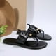 thumbnail image 3 of MKLEKYY Sandalias Antiderrapantes para Mujer, Primavera y Verano, Nuevas Sandalias de Línea Bll de Talla Grande para Mujer, Sandalias Planas de Playa de Moda para Mujer, 3 of 4