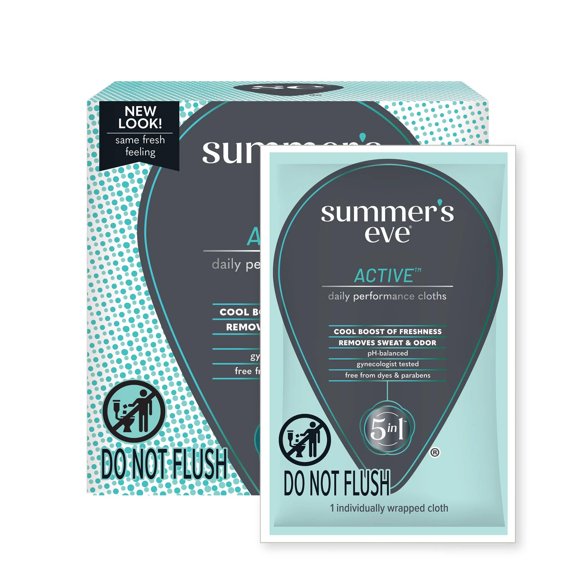 Summers Eve Cleansing Cloths, Active Cool, Individually Wrapped, 14/Box