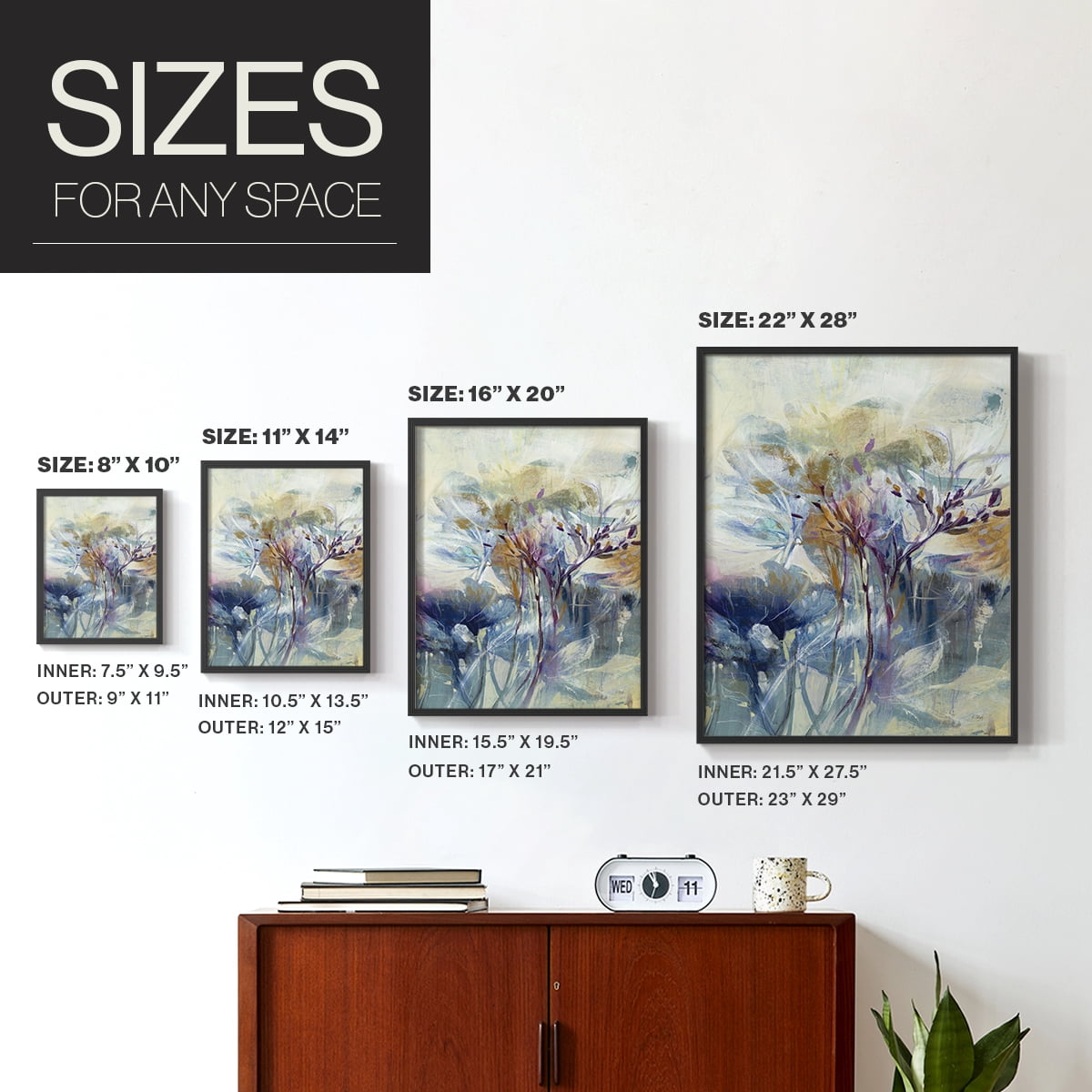 Meadow Saffron II in Black Solid Wood 8 x 10 Framed Print